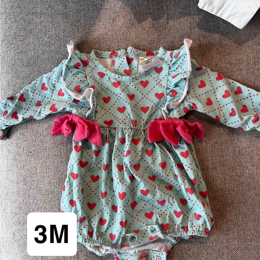 Cute Heart Print Baby Romper